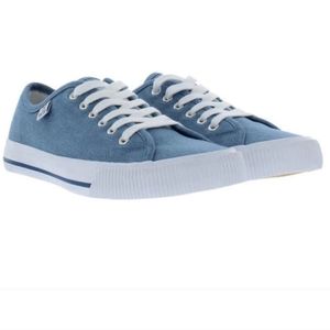 Hurley Women Lace Up Casual Sneakers Carrie Chambray Blue Canvas Fabric …